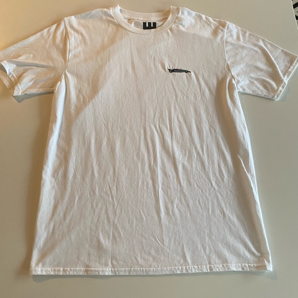 White T-Shirt, Medium, embroidered F1 Mercedes Formula 1 Car